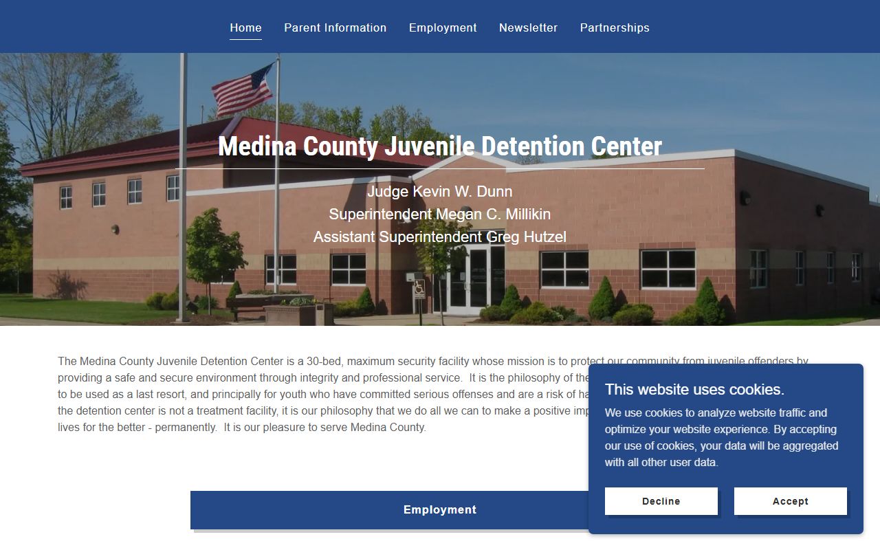 Medina County Juvenile Detention Center custody records and visitation source